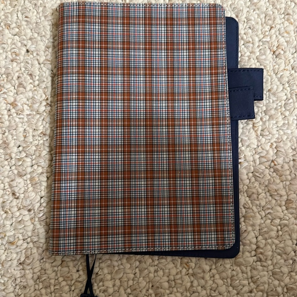 A5 Hobonichi Cousin Cover Fabric - Brownie Plaid Red